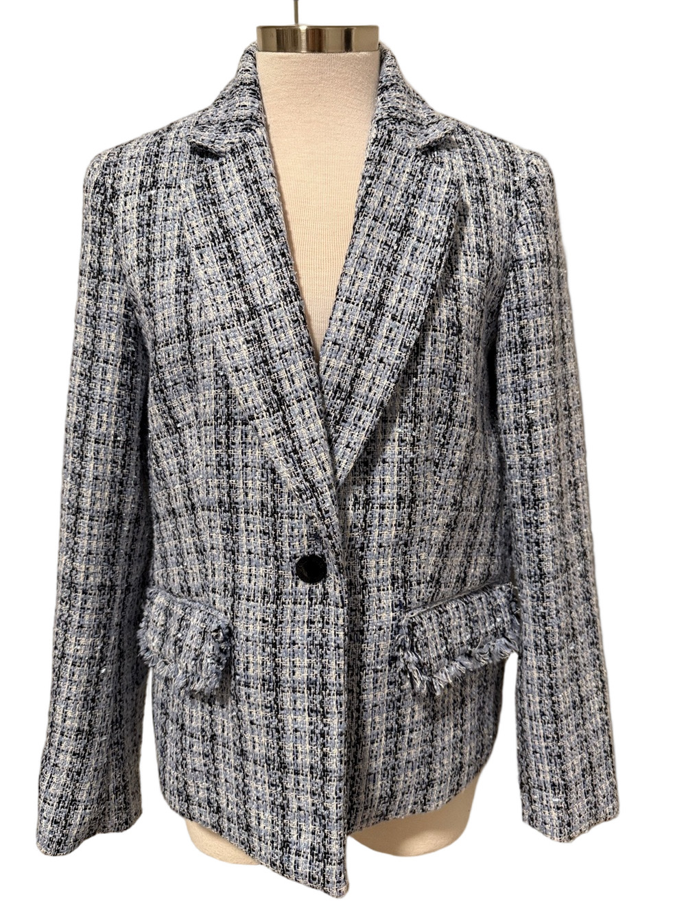 Anne Klein blue Tweed Blazer Sz M